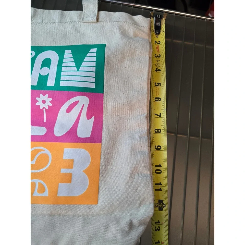 NIKE Family 23 Canvas Tote Bag Green Pink‎ Orange Graphic Print